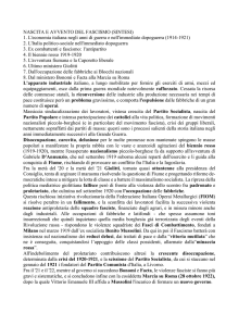 NASCITA E AVVENTO DEL FASCISMO (SINTESI) 1. L`economia