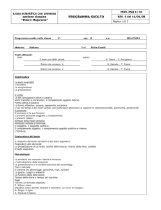 Programma svolto nella classe