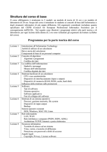 Struttura del corso di base