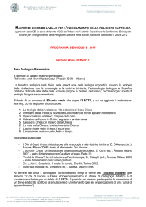Master IRC_Programma Secondo Anno 2016-17
