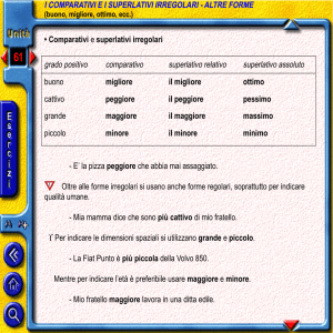 • Comparativi e superlativi irregolari grado positivo comparativo