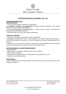 COSTITUZIONE SNC-SAS