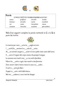 Ricorda Nelle frasi seguenti completa le parole mettendo la C o la Q