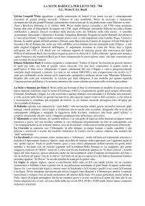 LA SUITE BAROCCA PER LIUTO NEL `700 S.L. Weiss E J.S. Bach