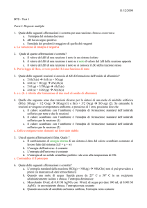 11/12/2008 BTS - Test 1 Parte I. Risposte multiple 1. Quale delle