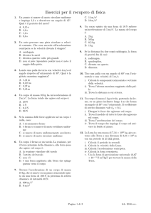 Esercizi per il recupero di fisica