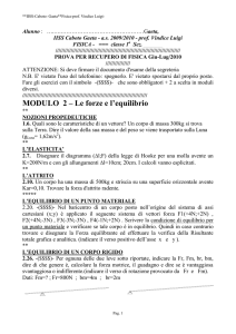 MODULO 2 – Le forze e l`equilibrio