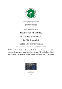 Shakespeare e il Veneto, il Veneto e Shakespeare
