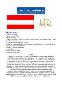 DATI DEL PAESE Capitale: VIENNA Popolazione: 8.105.000