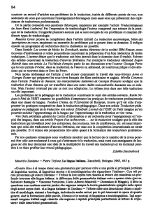 consacre un recueil d`articles aux problèmes de la traduction, traités
