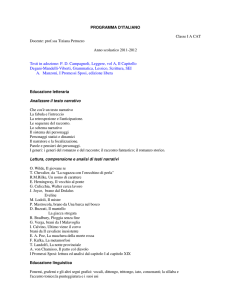 Testi in adozione: P. D. Campagnoli, Leggere, vol A, Il Capitello