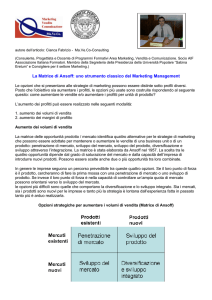 la matrice di Ansoff - Centro di formazione Maveco