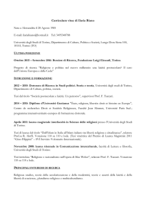 Curriculum vitae di Ilaria Biano - Scuola di Dottorato in Scienze