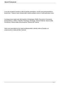 Sbocchi Professionali - Istituto Sacra Famiglia