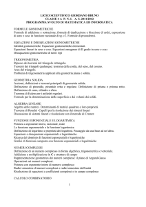 1 liceo scientifico giordano bruno classe 4 a pnias 2011/2012
