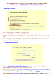 Nuove modalità di accesso al Foro italiano online in rete d`Ateneo