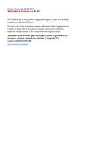 Workshop Consorzio ELIS Self Marketing: Linee guida e