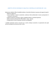 addetto ufficio contabilita` analitica e controllo di gestione