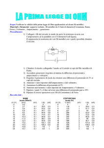 la prima legge di ohm