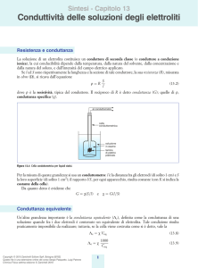 Capitolo 13 Conduttività delle soluzioni di elettroliti