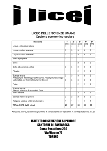 Piano di studi del liceo delle scienze umane
