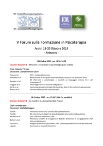 V Forum sulla Formazione in Psicoterapia
