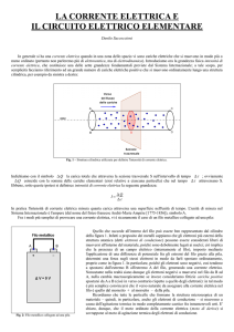 la corrente elettrica e il circuito elettrico elementare