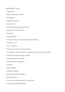 PROGRAMMA LATINO CLASSE 2ALS ANNO SCOLASTICO 2015
