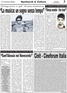 “Senza nuvole - live tour” “Sant`Alessio nel