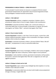 PROGRAMMA DI LINGUA TEDESCA – CORSO PER