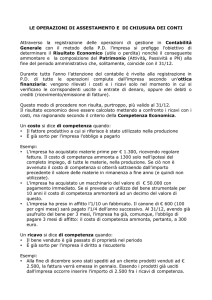 LE OPERAZIONI DI ASSESTAMENTO E DI CHIUSURA DEI CONTI