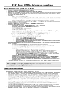 PHP: form HTML, database, sessione