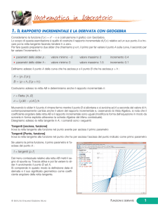1. IL RAPPORTO INCREMENTALE E LA DERIVATA CON