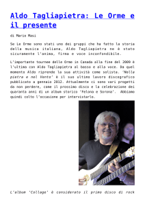 Aldo Tagliapietra: Le Orme e il presente