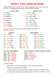Simple Past: Verbi Regolari e Irregolari - Esercizi