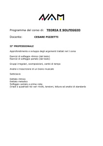 Programma del corso di: TEORIA E SOLFEGGIO Docente