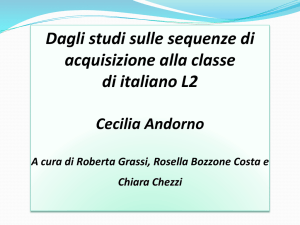 Dagli studi sulle sequenze di acquisizione alla classe di italiano L2