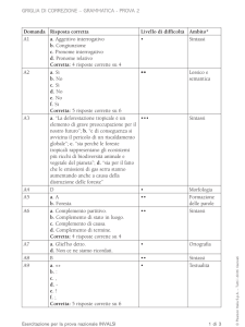 GRIGLIA DI CORREZIONE – GRAMMATICA