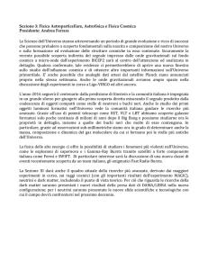 Fisica astroparticellare, astrofisica e cosmologia