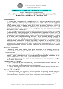 Indirizzo Arti multimediali del cinema e del video