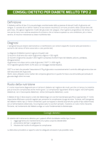 CONSIGLI DIETETICI PER DIABETE MELLITO TIPO 2