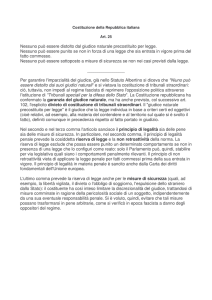 Nessuno può essere distolto dal giudice naturale precostituito per