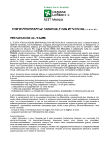 TEST DI PROVOCAZIONE BRONCHIALE CON METACOLINA
