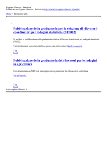 Pubblicazione della graduatoria per la selezione di rilevatori