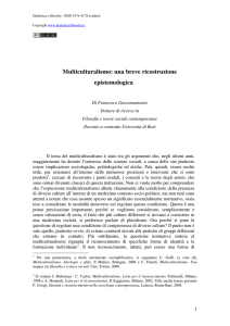 Multiculturalismo: una breve ricostruzione epistemologica