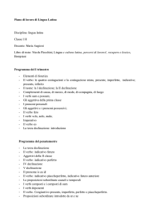 Piano di lavoro di Lingua Latina Disciplina: lingua latina Classe I H