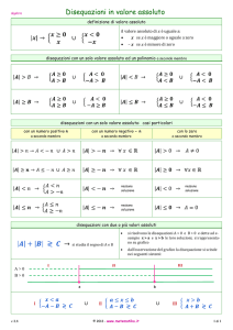 Disequazioni in valore assoluto