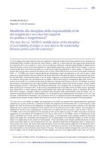 Modifiche alla disciplina della responsabilità civile dei magistrati o