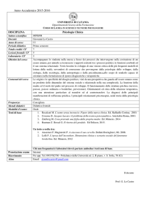 Psicologia Clinica (7 CFU) - prof. G. Lo Castro