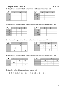 Progetto Estate – Serie 4 19.08.15 1) Completa le seguenti tabelle